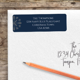 Weihnachts-Rücksendeadresse Navy Blue