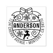 Weihnachts-Rücksendeadresse Reindeer Snowflake Permastempel (Design)