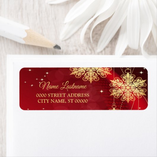 Weihnachts-Rücksendeadresse Rote Goldene Feier (Insitu)