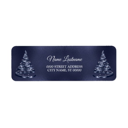 Weihnachts-Rücksendeadresse Schimmerndes Blaues Ba (Vorne)