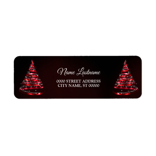 Weihnachts-Rücksendeadresse Schimmerndes rotes Ban (Vorne)