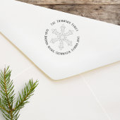 Weihnachts-Rücksendeadresse Snowflake Permastempel