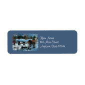 Weihnachts-Rücksendeadressen-Aufkleber für Pferde  (Vorne)