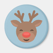 Weihnachts-Rudolf auf Light Blue Magnet (Vorne)