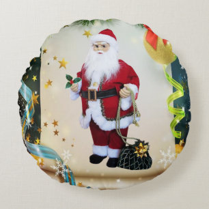 Weihnachts-Rundkissen, Santa Rundes Kissen