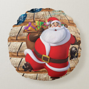 Weihnachts-Rundkissen, Santa Rundes Kissen
