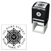 Weihnachts-Rundmonogramm-Schneeflocken-Rücksendead Permastempel (Beispiel)