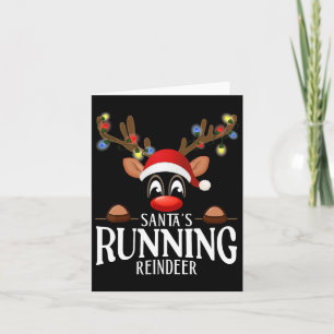 Weihnachts Running Rentier Funny Xmas Matching Pjs Karte