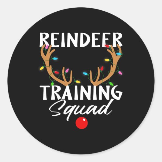 Weihnachts-Running-Rentier-Runner-Training Squad T Runder Aufkleber (Vorderseite)