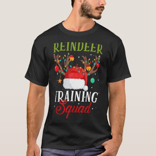 Weihnachts-Running Rentier Training Squad Team Fa T-Shirt (Vorderseite)