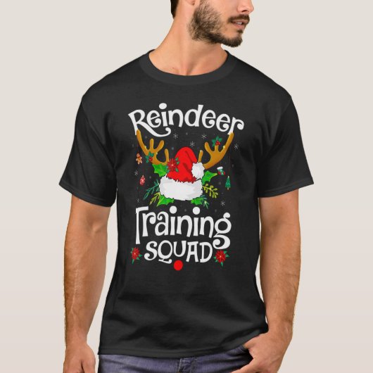 Weihnachts-Running Rentier Training Squad Team Fa T-Shirt (Vorderseite)