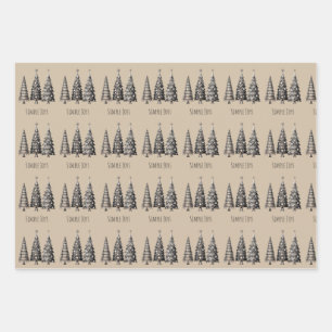 Weihnachts-Rustikal Geschenkpapier Set