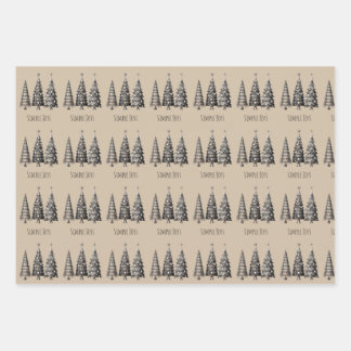 Weihnachts-Rustikal Geschenkpapier Set