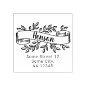 Weihnachts-Rustikale Foliage-Band-Familienadresse Gummistempel (Prägung)