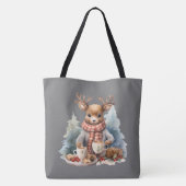 Weihnachts rustikale Vintage Einkaufstasche Tasche (Rückseite)