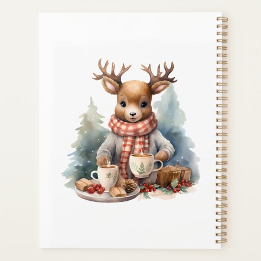 Weihnachts rustikale Zeitschrift Spiralheft Planer (Rückseite)