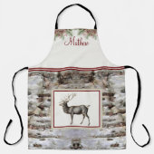Weihnachts Rustikaler Holzreiniger Vintage Monogra Schürze (Vorderseite)