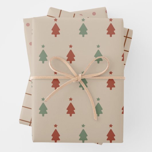 Weihnachts Rustikales Boho Pattern Geschenkwrake Geschenkpapier Set (Beispiel)