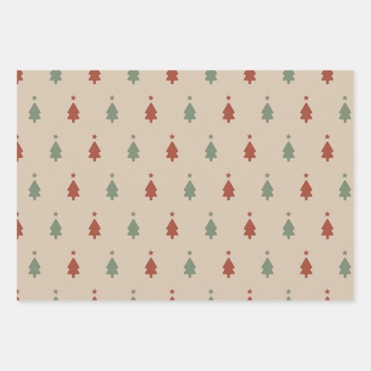 Weihnachts Rustikales Boho Pattern Geschenkwrake Geschenkpapier Set (Vorderseite)