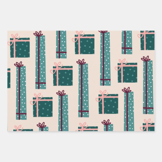 Weihnachts Rustikales Boho Pattern Geschenkwrake Geschenkpapier Set (Vorderseite 2)