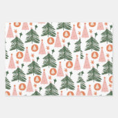 Weihnachts Rustikales Boho Pattern Geschenkwrake Geschenkpapier Set (Vorderseite)