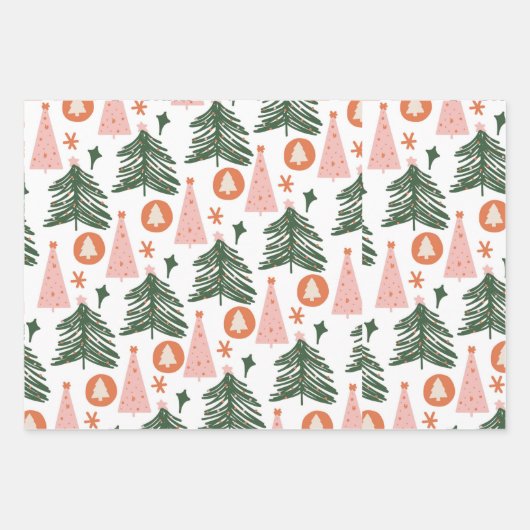 Weihnachts Rustikales Boho Pattern Geschenkwrake Geschenkpapier Set (Vorderseite)