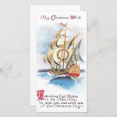 Weihnachts Sailboat Wünsche Feiertagskarte (Vorne/Hinten)