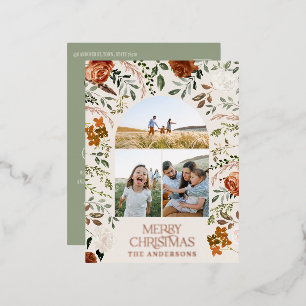 Weihnachts-Salbei botanisch elegante Hirsch 3 Foto Folien Feiertagspostkarte