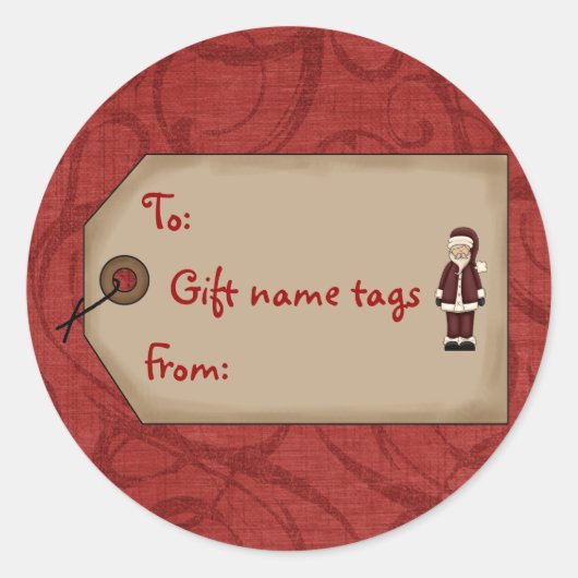 Weihnachts-Sammlung Geschenkname Tags Weihnachtsau Runder Aufkleber (Vorderseite)
