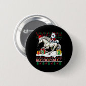 Weihnachts-Samoyed Reiten Weihnachts-Sweater Lover Button (Vorne & Hinten)