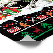 Weihnachts-Samoyed Reiten Weihnachts-Sweater Lover Poster (Ecke)