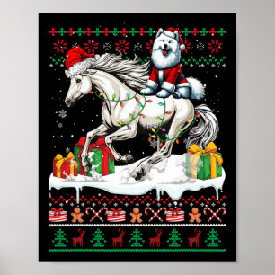 Weihnachts-Samoyed Reiten Weihnachts-Sweater Lover Poster