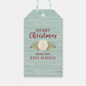 Weihnachts-Sand-Dollar an der Küste Elegantes Skri Geschenkanhänger (Vorderseite)