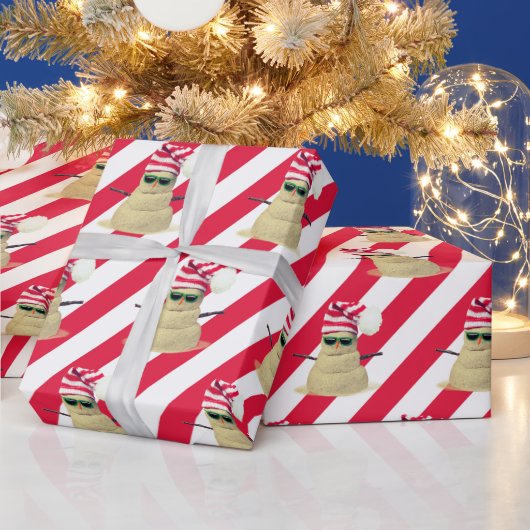 Weihnachts-Sandman auf Streifen Umschlagpapier Geschenkpapier (Feiertage)