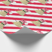 Weihnachts-Sandman auf Streifen Umschlagpapier Geschenkpapier (Ecke)