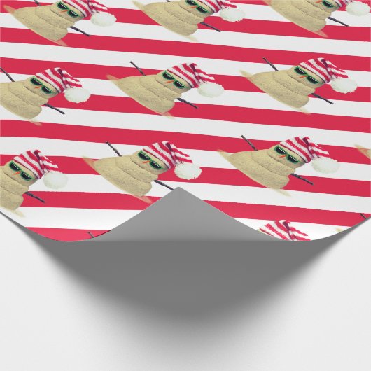 Weihnachts-Sandman auf Streifen Umschlagpapier Geschenkpapier (Ecke)