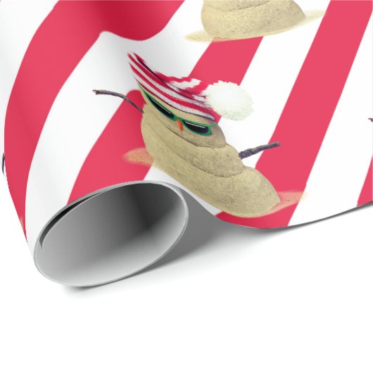 Weihnachts-Sandman auf Streifen Umschlagpapier Geschenkpapier (Rolleneckpunkt)