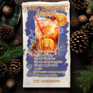 Weihnachts-Sangria-Feiertags-Cocktail-Rezept Geschirrtuch