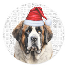 Weihnachts-Sankt-Bernhard-Hund und Woof-Art-Weihna