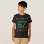 Weihnachts-Santa 67 Six Seven Meme hässlicher Pull T-Shirt (Vorne ganz)