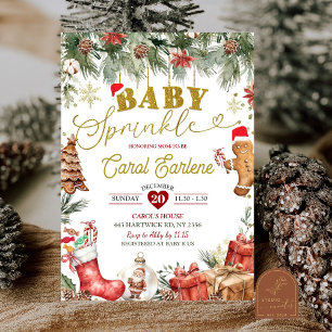 Weihnachts-Santa Baby Sprinkle Baby-Dusche Einladung