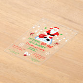 Weihnachts-Santa-Bowling-Party Acryleinladungen (Ablage )
