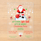 Weihnachts-Santa-Bowling-Party Acryleinladungen (Vorderseite)