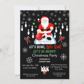 Weihnachts-Santa-Bowling-Party Einladung (Vorderseite)