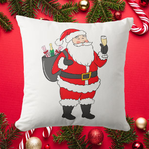 Weihnachts-Santa-Champagner-Feiertag Kissen