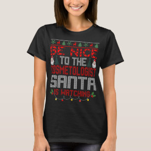 Weihnachts-Santa-Claus-Kosmetiker-Geschenk T-Shirt