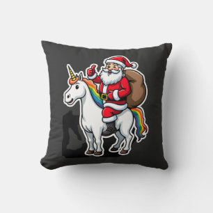 Weihnachts-Santa-Claus-Reit-Einhorn - Xmas Mädchen Kissen