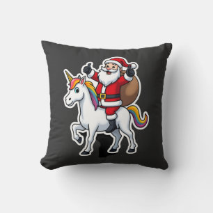 Weihnachts-Santa-Claus-Reitender-Einhorn - Xmas Mä Kissen