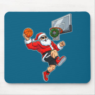Weihnachts-Santa-Dunk-Basketballkörbe Grafik Mousepad
