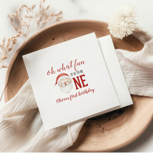 Weihnachts-Santa Erster Geburtstag Serviette